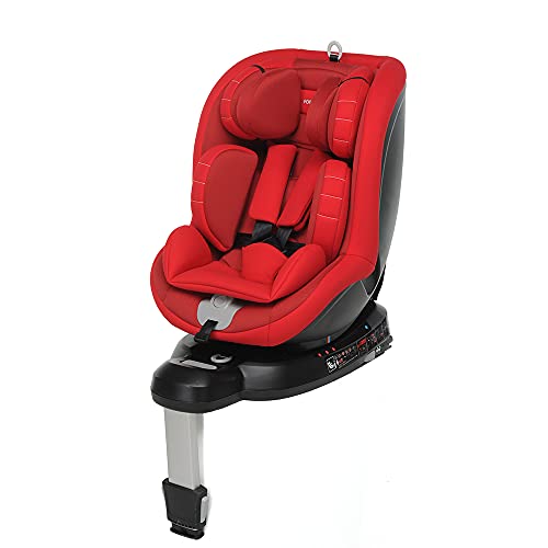 Foppapedretti Logik I - Size Isofix Asiento de coche giratorio de 360 ​​grados para niños con altura de 40 a 105 cm (hasta 18 kg), Rojo