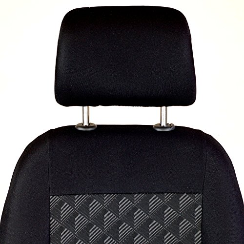 Ford Orion Fundas de asiento – 1 set – Producto Premium Negro Efecto 3d