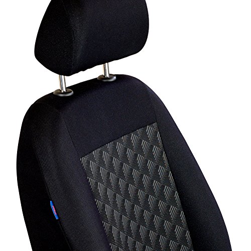 Ford Orion Fundas de asiento – 1 set – Producto Premium Negro Efecto 3d