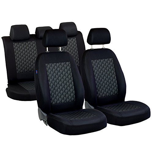 Ford Orion Fundas de asiento – 1 set – Producto Premium Negro Efecto 3d