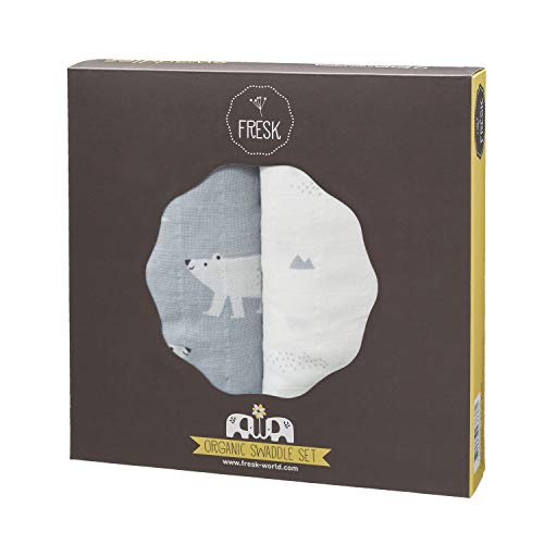 Fresk - Muselinas Pack 2-120X120 Cm. Oso Polar, 8720088950982