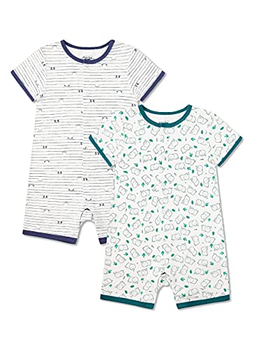 Froerley Pelele Bebé Niño Verano, Bodies Bebe Manga Corta, Ropa Bebe Niño 0-3 Meses, Mono Bebe Pijama Niños (2 pcs)