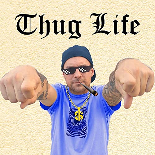 FSMILING Thug Life - Gafas de sol para adultos y niños de 8 bits (10 unidades, unisex, pequeñas), Talla mixta