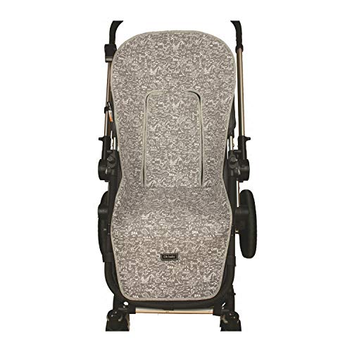 Funda de Verano para Silla Paseo Universal Rosy Fuentes- Colchoneta para Carrito Bebé- Transpirable-Compatible con Bugaboo, Jane, Concord, Baby Jogger, Bebecar…0-gris