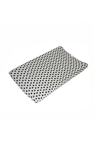 Fundas BCN® F12 - Funda para Cambiador Bebe 80x50 CM. - De Algodón - Suave – Elástica Y Adaptable (Fun Black Star)