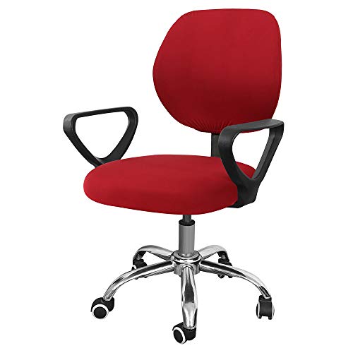 Fundas para Sillas, Extraíble Lavable Rojo Vino Silla Giratoria Funda De Asiento Sillas Fundas, Elastizado Duradero Y Elástico Spandex, Protector De Silla para Comedor Bar De Oficina C