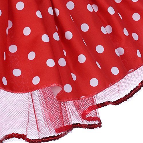 FYMNSI Bebé Niña Vestido de Fiesta Princesa Minnie Disfraces Tutú Ballet Lunares Fantasía Vestido con Diadema Carnaval Cosplay Fiesta de Cumpleaños Halloween Navidad Rojo 02 7-8 Años