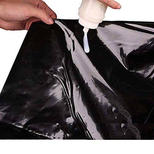 gancia Juego de Cubierta de Cama de Hoja de plástico de PVC Impermeable Negro, Evita Que el colchón se moje