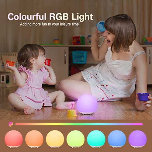 GEARLITE LED Luz Nocturna Infantil para Bebe, Luz Quitamiedos de Silicona Regulable al Tacto con Cambio de Color RGB, Lampara Nocturna Recargable por USB con Timer de 1H para Niños Niñas Regalo Deco