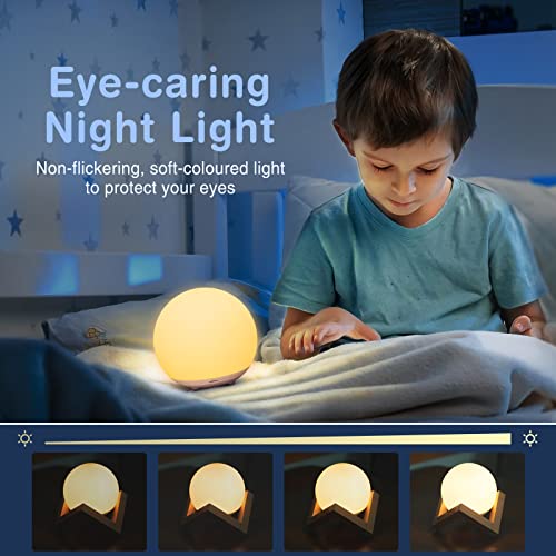 GEARLITE LED Luz Nocturna Infantil para Bebe, Luz Quitamiedos de Silicona Regulable al Tacto con Cambio de Color RGB, Lampara Nocturna Recargable por USB con Timer de 1H para Niños Niñas Regalo Deco