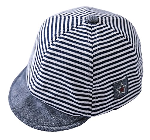 GEMVIE Gorro de Béisbol para Bebe Niño Verano Protector del Sol Gorra Niña Playa Rayas Clasicas Algodón Marino 2-4 años