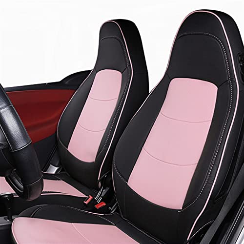 GHSM para Smart 451 450 para Fortwo 2 Uds. Funda Asiento Envolvente Completa para Coche Decoración PU para Las Cuatro Estaciones Transpirable No Se Mueve Cojín Asiento Estilo Coche (Color : 3)