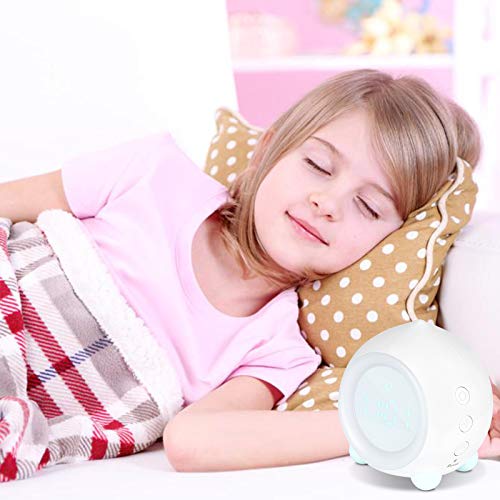 Gobesty Despertador Digital Infantil, Despertadores Infantiles para Niños Niña Reloj Despertador Infantil Digital con Luz Nocturna con Alarma Dual Función Snooze y Termómetro, Blanco