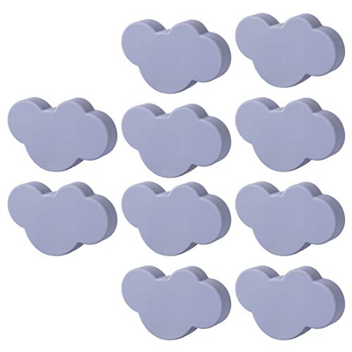 GODNECE Juego de 10 pomos para muebles y cajones infantiles, diseño de nube, color gris