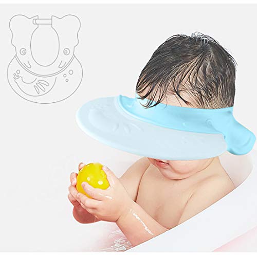 Gorro de ducha beb ZSWQ-Gorro Ducha Niños Ajustable Gorro de Ducha para Bebé, Gorra de Ducha para Bebé Impermeable, Silicona Suave Con Protección para niños pequeños, adultos, gorro de ducha