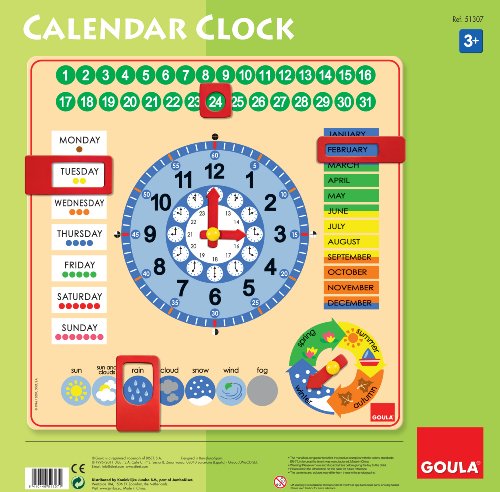 Goula - Reloj y Calendario en inglés, Material Educativo (Diset 51307)