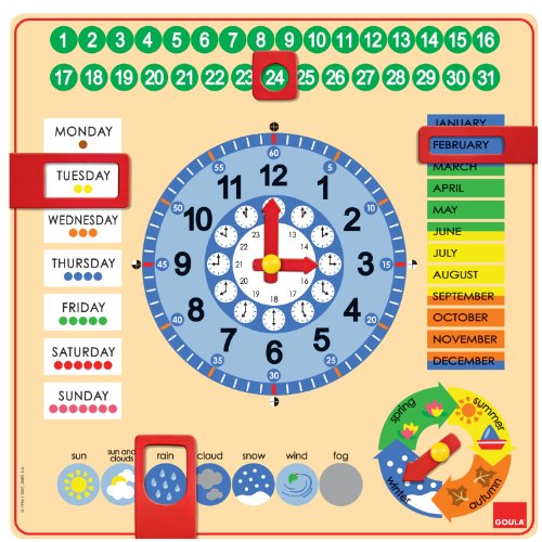 Goula - Reloj y Calendario en inglés, Material Educativo (Diset 51307)