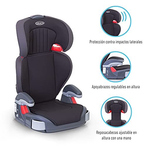 Graco Junior Maxi 8E296BLCEU - Ligero espalda alta booster asiento de coche, grupo 2/3, color negro, unisex