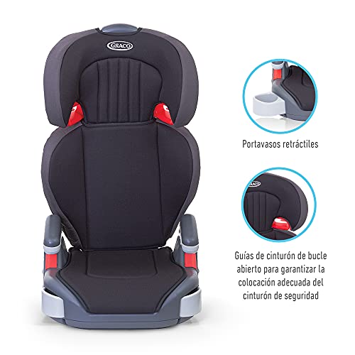 Graco Junior Maxi 8E296BLCEU - Ligero espalda alta booster asiento de coche, grupo 2/3, color negro, unisex