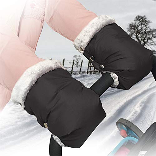 Guantes de forro polar para cochecito de bebé, resistentes al agua y al viento, tamaño universal para cochecito, remolque de bicicleta