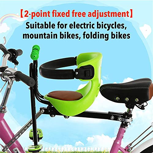 Guhih Asiento De Bicicleta para Niños Montado En La Parte Delantera, Asiento De Bicicleta para Niños Delantero Plegable De Bicicleta De Montaña para Bicicleta De Montaña Bicicleta Recreativa,Verde