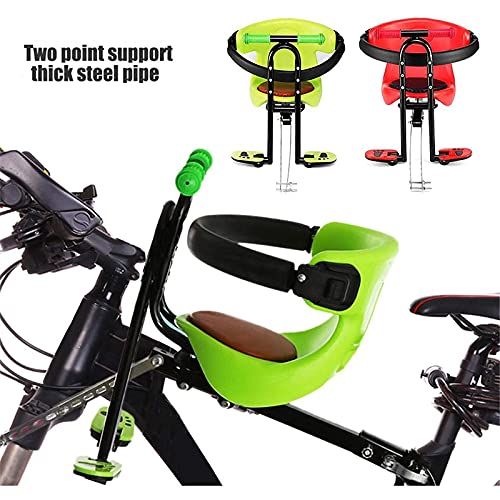 Guhih Asiento De Bicicleta para Niños Montado En La Parte Delantera, Asiento De Bicicleta para Niños Delantero Plegable De Bicicleta De Montaña para Bicicleta De Montaña Bicicleta Recreativa,Verde