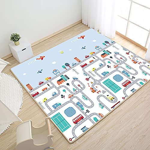 Gutsbox Alfombra de Juegos para Bebés Reversible Alfombra Gateo Infantil Impermeable XPE Colchoneta Infantil Plegable, No tóxico, Sin BPA, 180 x 120 x0.5cm