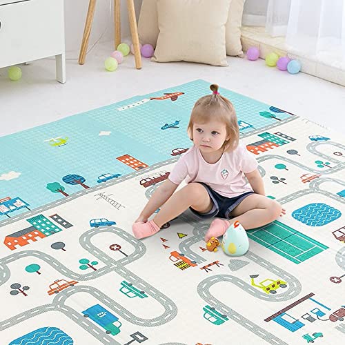 Gutsbox Alfombra de Juegos para Bebés Reversible Alfombra Gateo Infantil Impermeable XPE Colchoneta Infantil Plegable, No tóxico, Sin BPA, 180 x 120 x0.5cm