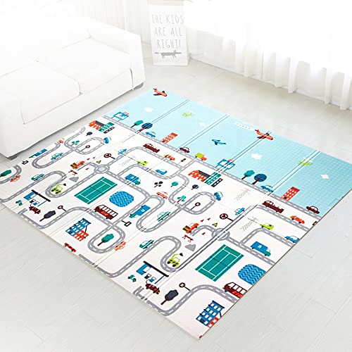 Gutsbox Alfombra de Juegos para Bebés Reversible Alfombra Gateo Infantil Impermeable XPE Colchoneta Infantil Plegable, No tóxico, Sin BPA, 180 x 120 x0.5cm