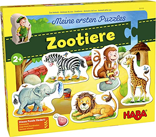 HABA-303703 Mis Primeros Puzzles – Animales del Zoo puzle infantil, Multicolor (303703)