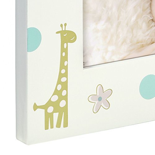 Hama Marco de Fotos Nicki para bebés y niños para Fotos de tamaño 10 x 15 cm (Marco de Fotos de Madera con Motivos de Animales, para Colgar o Poner de pie, Cristal), Blanco