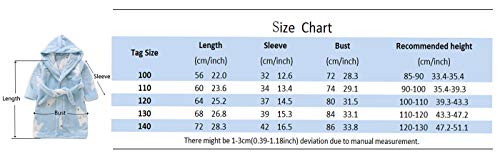 Happy Cherry - Franela Pijamas con Capucha Invierno Bata de Baño Niñas Albornoz con Capucha Camisón Toalla de Baño Otoño Ropa de Dormir Mangas Largas Infantiles - 5-6 Años