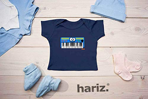 Hariz - Camiseta para bebé con teclado y texto en inglés "Aprendizaje Instrumento" para niños, incluye tarjeta de regalo, color amarillo, 3-9 meses, 60-69 cm