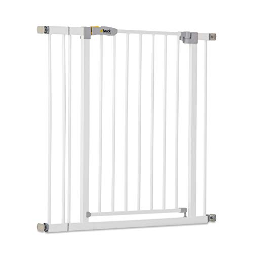 Hauck Barrera de Seguridad de Niños para Puertas y Escaleras Open N Stop KD Safety incl. Extension 9 cm, Sin Agujeros, 84 - 89 cm, Metal, Blanco