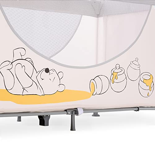 Hauck Disney Cuna de Viaje Dream N Play Go, para Bebes y Niños de Nacimiento hasta 15 kg, 120 x 60 cm, Ruedas, Arco Móvile, Plegable, Compacta, Ligera, Bolsa de Transporte, Winnie Beige