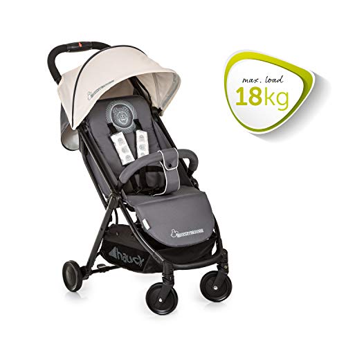 Hauck Swift Plus - sillita de paseo ligera, respaldo reclinable, plegable con una mano, ligera de peso, de aluminio, con asas para transportar, de 0 meses a 15 kg, Mickey Cool Vibes (gris)