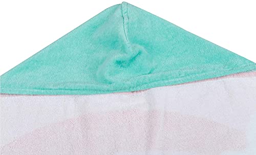 HausFine Poncho albornoz con Capucha de playa y piscina, Toalla Poncho de baño con Capucha Para Niñas Niños Bebé 100% Algodón (Nubes Arcoiris, 76 x 127 CM)