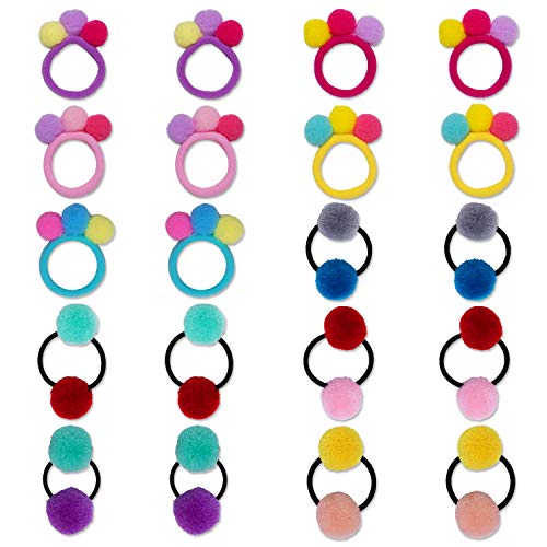 HBselect 20 pcs Gomas Pelo Niña Bebe Colores 10 Pares Gomas Elasticas Pequeñas De Bola Pequeña Patrón Goma Pelo Bebe Niña Para El Cabello