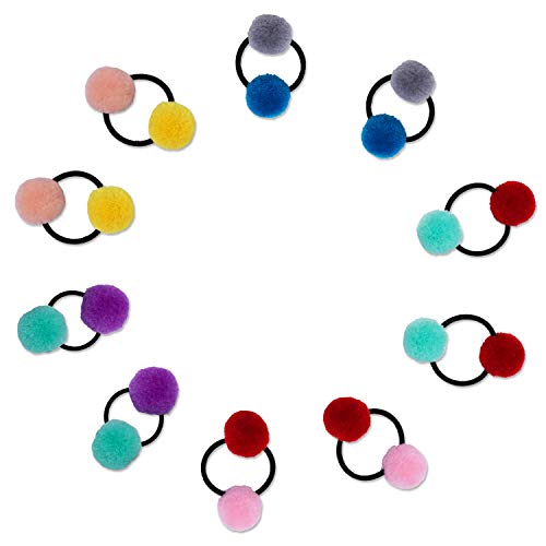 HBselect 20 pcs Gomas Pelo Niña Bebe Colores 10 Pares Gomas Elasticas Pequeñas De Bola Pequeña Patrón Goma Pelo Bebe Niña Para El Cabello