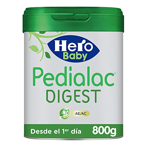 Hero Baby Pedialac Digest AE/AC, Leche en polvo, fórmula recomendada para los bebés con cólicos y estreñimientos desde el primer día, 800g