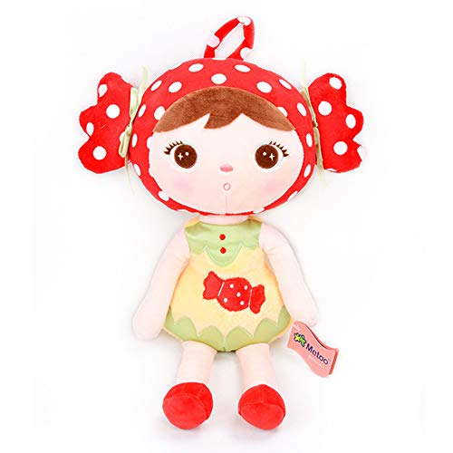 HIL 18,9 " Muñeca Pequeño Juguetes De Peluche Muñeca De Trapo Suave Niña Animal Juguetes De Los Niños Muñeco De Peluche Use Un Sombrero De Animal Almohada Para Niños Regalo De Cumpleaños,Rojo