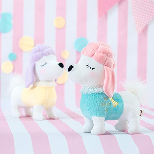 HIL 8.7'' Muñeca Cachorro Con Sombrero Juguetes De Peluche Muñeca De Perro De Dibujos Animados Suave Adornos De Decoración Del Hogar Juguetes De Los Niños Muñeco De Peluche Apto Para Abrazos,Púrpura