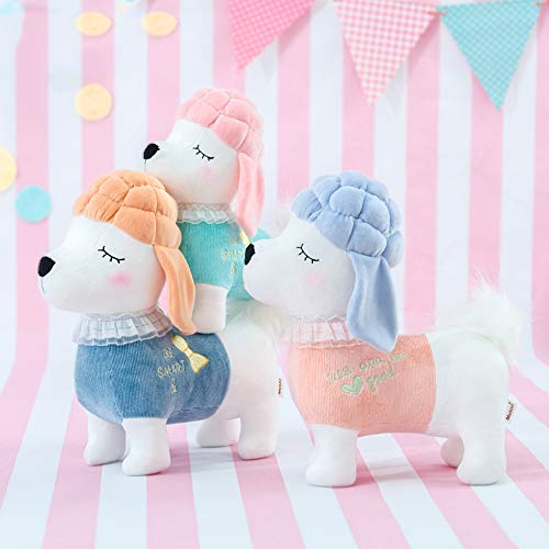 HIL 8.7'' Muñeca Cachorro Con Sombrero Juguetes De Peluche Muñeca De Perro De Dibujos Animados Suave Adornos De Decoración Del Hogar Juguetes De Los Niños Muñeco De Peluche Apto Para Abrazos,Púrpura