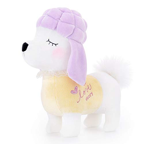 HIL 8.7'' Muñeca Cachorro Con Sombrero Juguetes De Peluche Muñeca De Perro De Dibujos Animados Suave Adornos De Decoración Del Hogar Juguetes De Los Niños Muñeco De Peluche Apto Para Abrazos,Púrpura