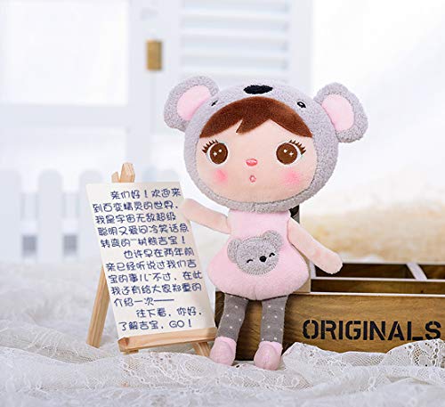 HIL Muñeca 18,9 " Pequeño Juguetes De Peluche Muñeca De Trapo Suave Niña Animal Juguetes De Los Niños Muñeco De Peluche Use Un Sombrero De Animal Almohada Para Niños Regalo De Cumpleaños,A