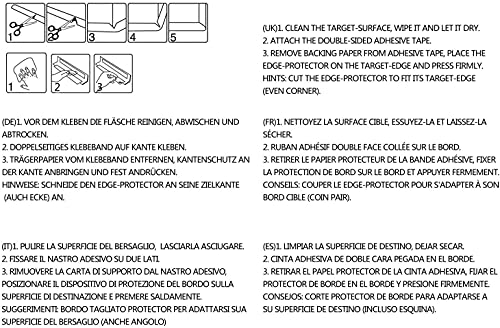 HIMRY® 4 Metros Protector Borde Forma de U, Espuma para Borde de Mesa de Vidrio, Anticolisión Tira para Bebés y niños, Protectores para Bordes, Extra DENSOS. 2x2M, Off-Bianco KXD7003 Off-White