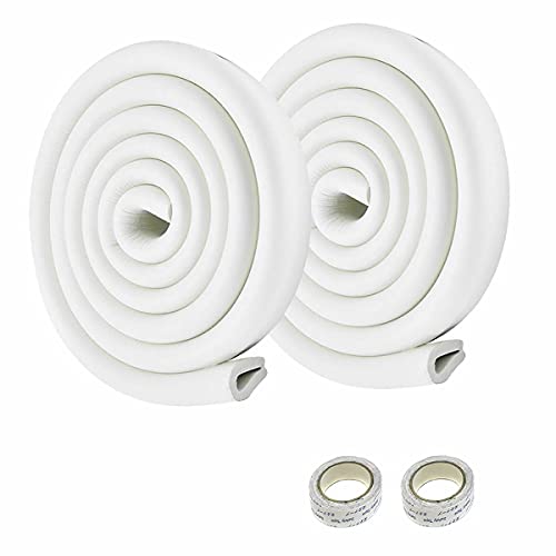 HIMRY® 4 Metros Protector Borde Forma de U, Espuma para Borde de Mesa de Vidrio, Anticolisión Tira para Bebés y niños, Protectores para Bordes, Extra DENSOS. 2x2M, Off-Bianco KXD7003 Off-White