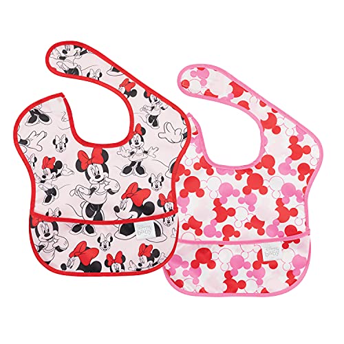 Hippychick BUMKS2DMN1 Bumkins - Disney Súper babero baberos - 2 Paquete de Minnie Mouse