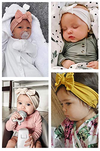 Hocaies Vendas del bebé Hairband de los bebés recién Nacidos Diademas de bebé anchas con lazo Diadema Elástica Niñas Banda Para Cabeza Bebe Accesorio Bebe Niñas Recien Nacida (5 Piezas - I)