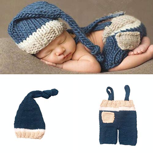 Holibanna - Conjunto de gorro de punto para recién nacidos, para fotografía (0-3 meses)